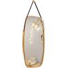 COSTWAY Specchio Ovale da Parete, Specchio Sospeso per Appendere, Cornice in bambù, Moderno, per Bagno Camera da Letto Soggiorno (77 x 44 x 1,5 cm)