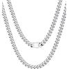 Bestyle Collana Uomo Acciaio a Catena Cubana Miami 5MM Robusta Grossa, Colore Argento Lunghezza 56CM, Stile Hip Hop Punk Confezione Regalo