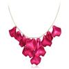EVER FAITH Collane da donna rosa fiore rosa petal dichiarazione Bib collare collana gioielli floreali accessori per feste di nozze, 43cm-50.5cm (Länge), 13cm x 6cm (Pendelgröße), Acrilico