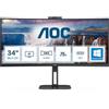 AOC CU34V5CW Monitor Curvo 34 VA 100Hz WQHD 1ms FreeSync Multimediale WebCam USB HDMI/DP/Type-C