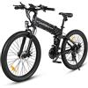 SAMEBIKE LO26-II Mountain Bicicletta Elettrica Adulti Rimovibile 48V14AH Batteria 26 Pollice Pieghevole Biciclette Elettriche con Display LCD Velocità Ebikes (Black)