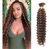 CAZSYSDD Deep Wave Bulk Hair for Braiding 22 inch No Weft Deep Wave Bundles Curly Braiding Hair Extensions for Boho Braids and Wavy Braiding 2 Braids Per Pack (P4/30#, 22inch (1pack))