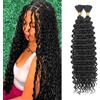 CAZSYSDD Deep Wave Bulk Hair for Braiding 18 inch No Weft Deep Wave Bundles Curly Braiding Hair Extensions for Boho Braids and Wavy Braiding 2 Braids Per Pack (1B, 18inch (1pack))