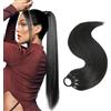 DGUSO Coda Finta 60 cm Extension Capelli 1 Pezzo, Code Finte Per Capelli Veri, Sintetici, Di Cavallo (Nero)