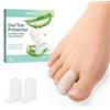 Welnove Gel Toe Cap e Protector - Copripunta in silicone - Cuscini per dita dei piedi per alleviare il dolore, unghie mancanti o incarnite, calli, vesciche (Large, White)