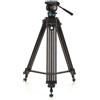 Benro KH25PC - Treppiede video con testa, carico utile di 15 libbre, trascinamento continuo della panoramica, piastra per fotocamera anti-rotazione (KH25PC)