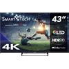 Smart Tech - 43QW02V - Smart TV 43 Pollici 4K ULTRA HD, Display QLED - Nero