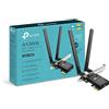 TP-Link Archer TX55E AX3000Mbps Bluetooth 5.2 Dual-Band WiFi 6 PCIe Card con due antenne, adattatore WiFi per dissipatore di calore specializzato per PC, 1024-QAM, latenza ultra bassa, supporta