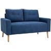 HOMCOM Divano 2 Posti Moderno in Stile Nordico con Schienale Trapuntato, in Poliestere e Legno, 145x76x88 cm, Blu