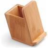 Portapenne ufficio con supporto per cellulare in bamboo Helmut personalizzate o neutre