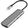 LogiLink UA0413 - Hub USB 3.2 Gen2 ultra sottile, 2x USB-A, 2x USB-C, con PD (Power Delivery), 100 W, colore: Grigio