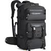 Ponhog Zaino da viaggio da uomo - Zaino da viaggio per Laptop da 50 litri per Campeggio, Trekking, Escursionismo, Viaggio, Lavoro, Zaino Nero