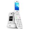 SPC Harmony 2 - Telefono cellulare per anziani | Pulsanti grandi, 4G, doppio display antigraffio (2,8+1,77) | Pulsante SOS e profilo ICE | Volume 104dB, compatibile con apparecchi acustici, Bianco