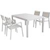 MIlani Home OMEN - set tavolo in alluminio cm 150 x 90 x 74 h con 4 poltrone Aulus