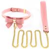Sevanda Love Heart Butterfly Leather Collar Pink