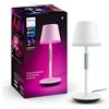 PHILIPS Hue White and Color Ambiance Lampada da Tavolo Hue Go Portable, Luce Bianca e Colorata, Dimmerabile, Uso per Interni ed Esterni, IP54, 6,2W, Bianco