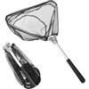 WLICCHS Retino da pesca con rete pieghevole, manico antiscivolo, rete in nylon, portatile, diametro 30 x 30 cm, peso 20 g