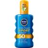 NIVEA MEN Nivea Sun UV Dry Protect SPORT - Spray solare trasparente SPF 50, resistente al sudore e extra impermeabile, 1 x 200 ml