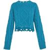 myMo Maglia da Donna Irregolare con Bordo Aperto e Scollo Rotondo, Turchese, Taglia M/L Maglione, M
