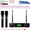 AudioDesign Radiomicrofono Multifrequenza 2 Canali UHF Con Microfoni Wireless 100 Frequenze