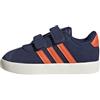 adidas VL Court 3.0 Shoes Infants, Scarpe Unisex-Bambini, Dark Blue/Impact Orange/Gold Met, 24 EU