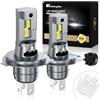 KaiDengZhe Lampadina LED 9003 HB2 H4, lampadina LED 1:1 taglia mini H4 senza polarità plug and play 9003 faro LED 90W 18000 lm 600% fascio più luminoso alto/basso alogeno - 2 pezzi