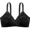 Dorina Reggiseno Donna Monica Senza Ferretto - Pizzo, Spalline Frontali Regolabili, Fodera in Cotone, Dettagli a Scala per Curve & Comfort, Fiocco in Raso, Nero