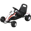 HOMCOM Go-Kart a Pedali Bianco per Bambini 3-6 Anni con Sedile Regolabile
