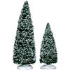 Lemax snowy juniper tree, medium & small, set of 2