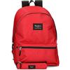 Pepe Jeans Aris Zaino per Computer Portatile e Astuccio Scuola 15,6 Rosso 31x44x17,5 cm Poliestere 30,01L, rosso, Zaino e astuccio