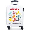 Disney Mickey Magic Trolley Cabina Bianco 37x55x20 cms Rigida ABS Chiusura a Combinazione Numerica 33L 2,8Kgs 4 Doppie Ruote Bagaglio a Mano, Bianco (Blanco)