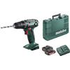 Metabo 602207550 BS18 - Trapano avvitatore + 2 batterie 18 V 1,5 Ah agli ioni di litio + valigetta per il trasporto