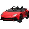 Lamborghini Auto Macchina elettrica per bambini Lamborghini Aventador 12V rossa 2 posti MP3