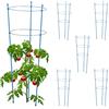 Relaxdays Set da 6 Sostegni per Pomodori Circolari, Alti 76 cm, per Piante Rampicanti, Rose, 3 Anelli Regolabili, Blu
