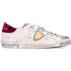 Philippe Model Sneakers PRSX Low Veau Velour Blanc Bordeaux