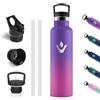 Vikastar Borraccia Termica, 750 ml Senza BPA, Thermos per Bevande Calde, Acciaio Inox, Borraccia Termica 750 ml, a Prova di Perdite, Bottiglia Termica per Sport, Palestra, Ciclismo, Viola & Rosa
