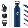 Vikastar Borraccia Termica, 750ml Senza BPA, Thermos per Bevande Calde, Acciaio Inox, Borraccia Termica 750 ml, a Prova di Perdite, Bottiglia Termica per Sport, Palestra, Ciclismo, Blu Scuro