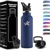 HoneyHolly Borraccia Termica 750 ML, Senza BPA, Bottiglia Termica, Sottovuoto a Doppia Parete, Borracce Termiche, 18/8 Acciaio Inox, Borraccia Acciaio, con Cannuccia, Termos per Palestra, Sport, Bici