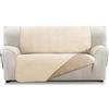 ECOMMERC3 | Copridivano reversibile per divano a 2 posti - Copridivano extra morbido e massimo accoppiamento, colore: Beige/pelle