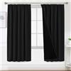 BellaHills 100% Tende Oscuranti 2 Pezzi 132L x 214A cm, Tenda Moderna per Soggiorno, Tende Coprente Termiche Isolanti per Interno, Tenda per Finestra Camera da Letto Salotto, Nero