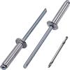 SKIR'CO 100 rivetti ciechi in alluminio 5,0 x 20 mm, mandrino in acciaio, rivetti pop, testa a cupola, rivetti DIN 7337, punta da trapano inclusa