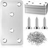 McBlast Staffa Connettore Piatta Inox 6 Fori 20 Pezzi 80x40x2 mm | Piastra di Giunzione Piana, Lastrina Metallo Resistente, per Riparazione e Montaggio Mobili Legno, Fissaggio Semplice