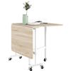 HOMCOM Tavolo Pieghevole da Pranzo per 4-6 Persone, Tavolo da Cucina con Ruote e Ali Pieghevoli, 120x80x73 cm, Rovere