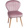 Totò Piccinni Poltroncina JARRON in Velluto imbottita con gambe in legno di faggio (Rosa, 1)
