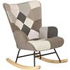 Totò Piccinni Poltrona Poltroncina a DONDOLO Multicolore Design Patchwork (Elegant, Poltrona)