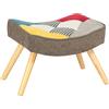 Totò Piccinni SGABELLO con gambe in legno di faggio Multicolore Design Patchwork (Party, Sgabello)