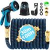 INSCN Tubo Acqua Giardino Estensibile 30 metri, Tubo Estensibile da Giardino Flessibile con Adattatore da 1/2" e 3/4", 10 Funzioni Pistola, Canna Acqua Giardino per Irrigazione, Giardinaggio, Lavaggio Auto