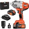 olmlmo 1600Nm/1180Ft-lbs Avvitatore A Impulsi a Batteria, Professional 3/4" Elevata Avvitatori a Massa Battente con Batteria 8000mAh, presa a impulsi da 34 mm per dado ruota
