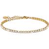 GD GOOD.designs Bracciale Tennis Argento e Oro per Donne I Bracciale Cubic Zirconia I Bracciale con Pietre di Cristallo (3mm) (Oro)
