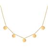 GD GOOD.designs Catena con piastrine Oro da donna - impermeabile | Collana 5 monete | Gioielli Boho in acciaio inossidabile